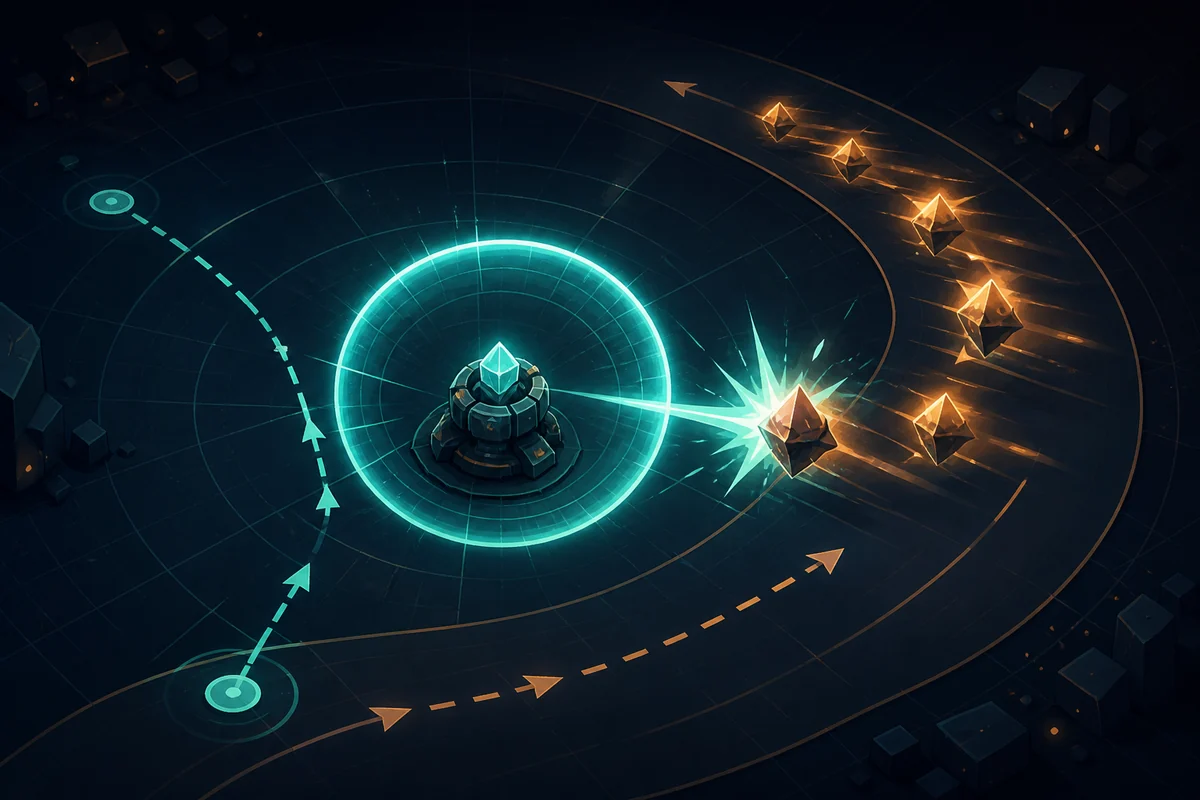 Original shield pulse illustration showing the idea of timing an active defensive response